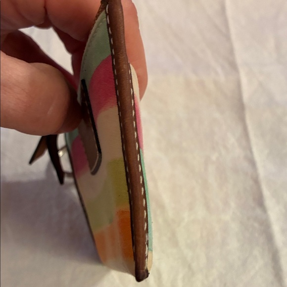 Coach Colorful Striped Keychain Wallet ID Card Holder Coin purse - Picture 6 of 12